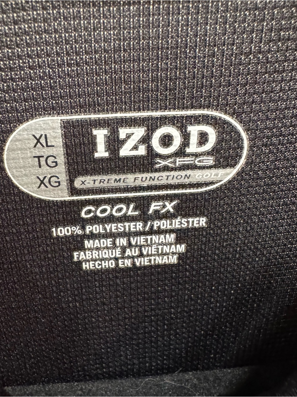 Izod Perform X Cool Fx Womens Golf Polo Shirt Black Print Golf Design XL Black - Picture 5 of 9